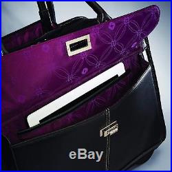 Women's Mobile Office Business Rolling Briefcase Carry On Laptop Bag Black New