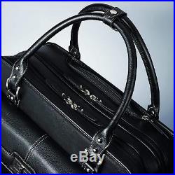 Women's Mobile Office Business Rolling Briefcase Carry On Laptop Bag Black New