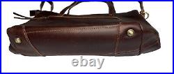 Women's Montana Hudson Vintage Eva Leather Zip Tote Laptop Bag Sepia