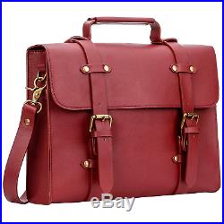Women's PU Leather Laptop Bag Tote Messenger Bag Crossbody Satchel Briefcase