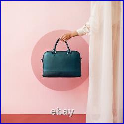 Women's Top Grain Italian Leather Bag Retail $370 Navy Blue