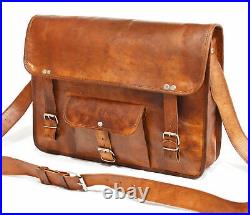 Women's Vintage Looking Brown Leather Messenger Cross Body Handmade Purse New