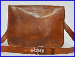 Women's Vintage Looking Brown Leather Messenger Cross Body Handmade Purse New