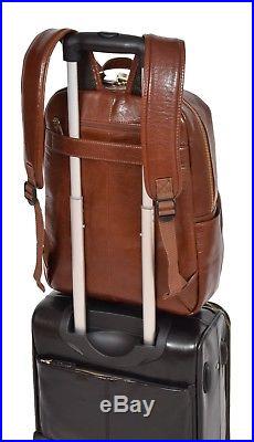 Womens Backpack Luxury Chestnut LEATHER Rucksack LARGE Casual Travel Laptop Bag
