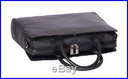 Womens Black Leather Briefcase Business office Bag A4 Files Laptop Shoulder Bag