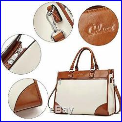 Womens Briefcase Oil Wax Leather 15.6 Inch Laptop Business Vintage Ladies