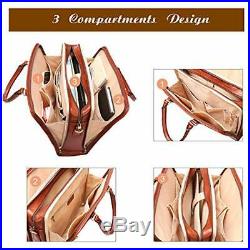 Womens Briefcases Full Grains Leather Business Satchel Bag For 14 Laptop Attache