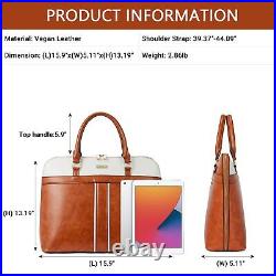 Womens Leather Laptop Bag 15.6 Inch Shoulder Tote Bag Briefcase For Women Large