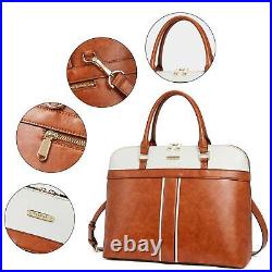 Womens Leather Laptop Bag 15.6 Inch Shoulder Tote Bag Briefcase For Women Large