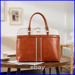 Womens Leather Laptop Bag 15.6 Inch Shoulder Tote Bag Briefcase For Women Large