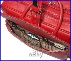 Womens Leather Rolling wheeled Laptop Case Briefcase Business Handbags Bag Bags