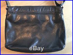 Womens Oroton Black Soft Leather Satchel Bag / Brief Case / Laptop Bag As New