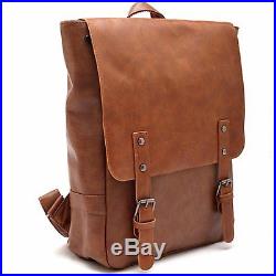 Womens Vintage Leather Backpack School College Book Bag 15-inch Laptop Rucksack