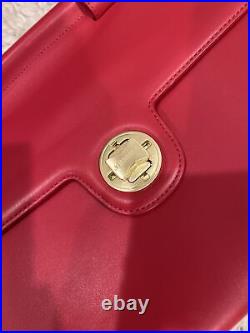 Work Bag / Laptop Satchel Jemma Emma Red Calfskin Leather No Strap Excellent